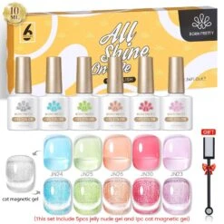 6 Colors Jelly Jude & Cat Magnetic Gel Set 09 10ml With Magnetic Stick