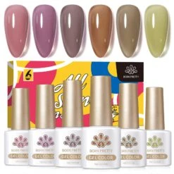 6 Colors Milky Jelly Gel Set Smoky Rose 7ml -Born Pretty Salon ZHU1 aa18a044 629e 484b afac 01efd8bb498b