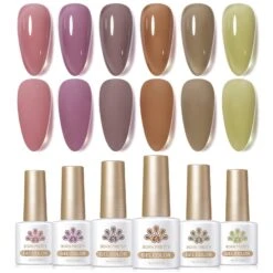 6 Colors Milky Jelly Gel Set Smoky Rose 7ml