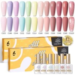 12 Colors Macaron Nude Colors Gel Polish Set #12 10ml