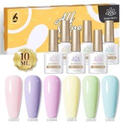 BORN PRETTY Pastel 6 Colors Gel Polish Set 17 10ml