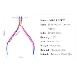 Colorful Stainless Steel Cuticle Nippers -Born Pretty Salon xx 1