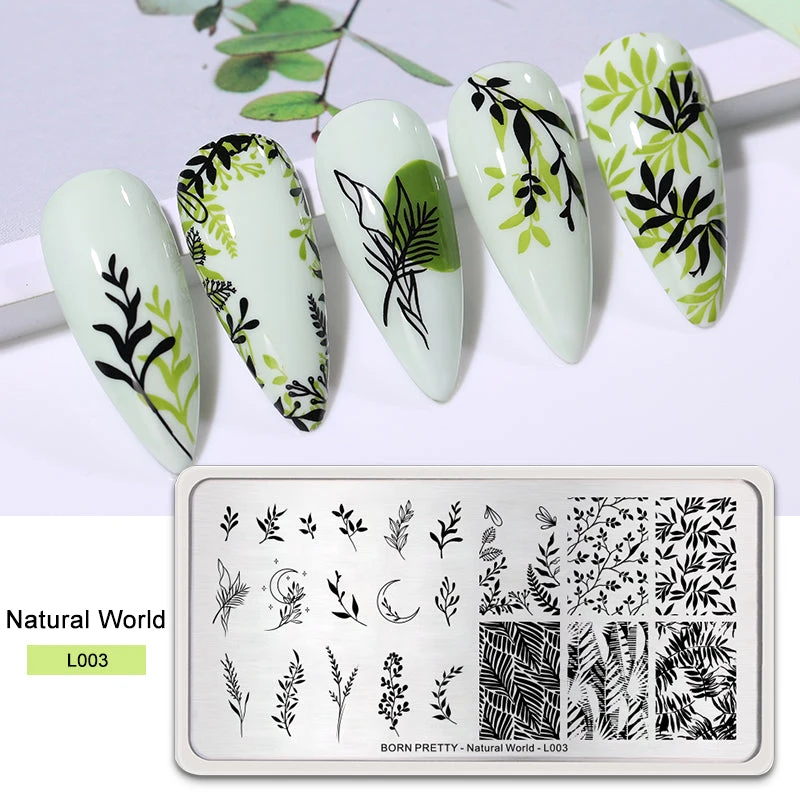 BORN PRETTY Nail Stamping Plate Natural World-L003 3 BORN PRETTY Nail Stamping Plate Natural World-L003 - Image 3