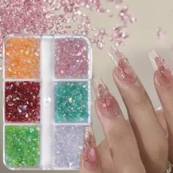 No Brand 6 Grids Mixed Color Ice Transparent Nail Decorations -Born Pretty Salon zhu2 1 b1760b96 51fb 4218 8837 f6542ea5c79b