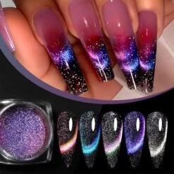 No Brand Silver Moon Cat Magnetic Nail Powder